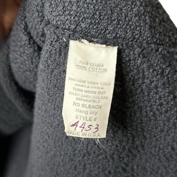 Textures Size 0 Full Zip Longline Cardigan Cotton Jacket Made in USA Blue Gray - Picture 5 of 9